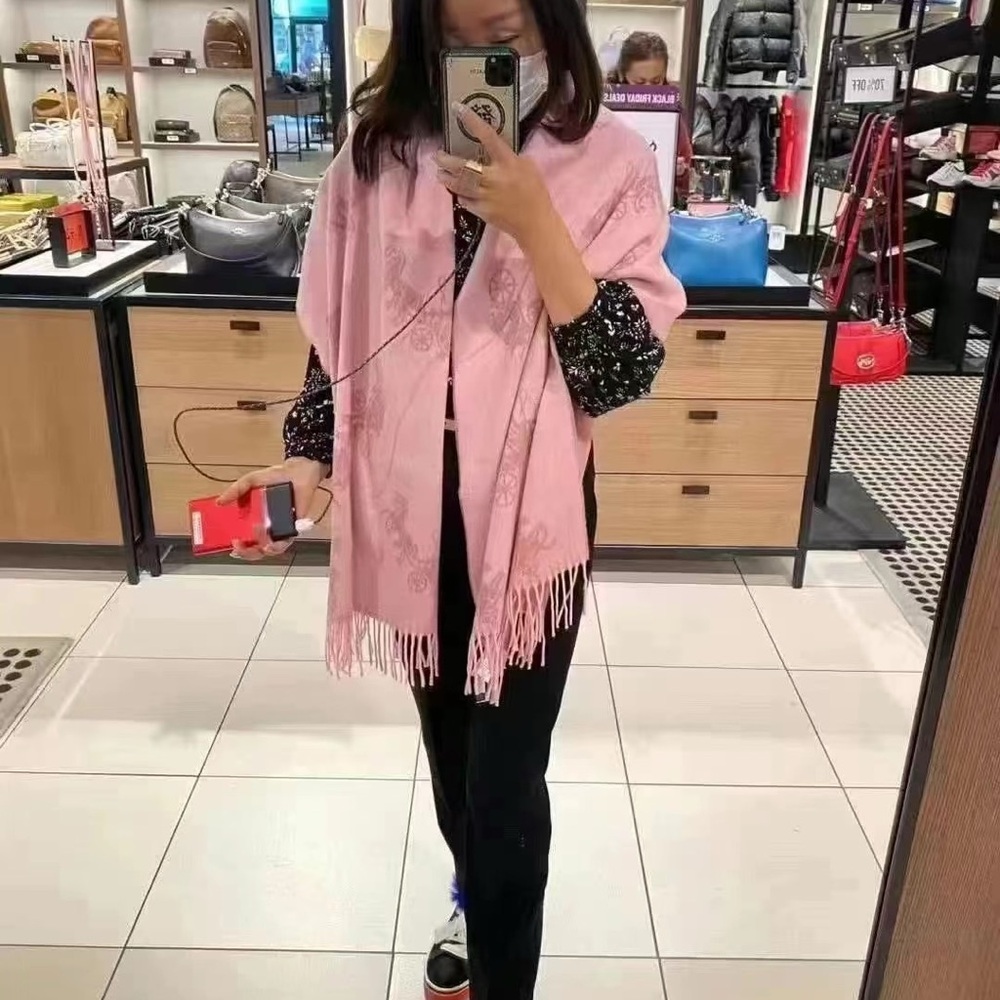 Pink Coach wool scarf nwt